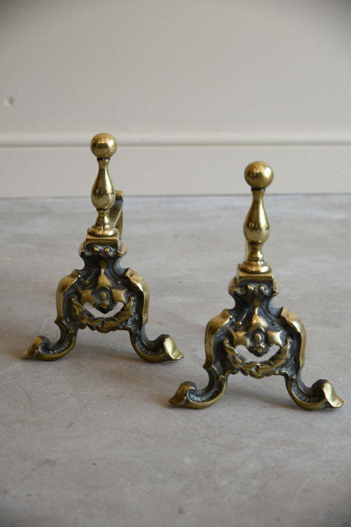 Home Fixtures Antique Brass Poker Rests, 1800s photo