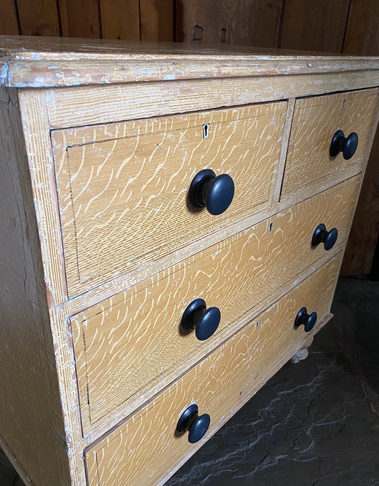 Victorian Dry Scraped Chest Of Drawers photo for sale
