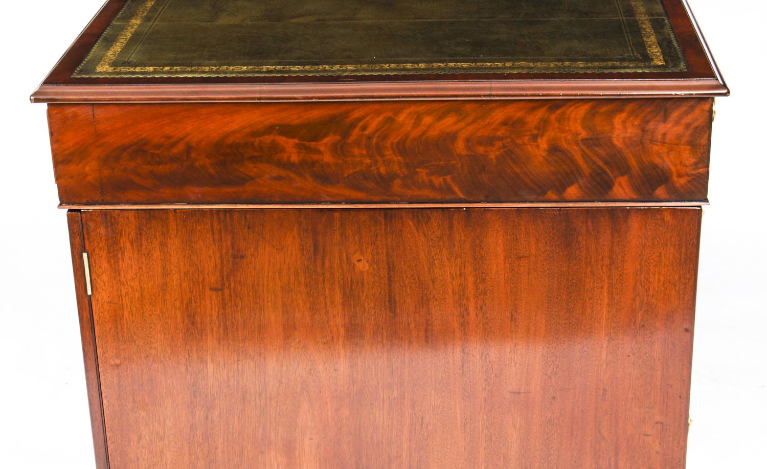photo vintage 4ft Victorian Flame Mahogany Partners Pedestal Desk 19th C