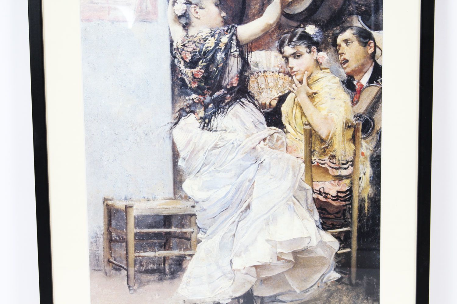 Vintage Framed Spanish Museum Print Of A Flamenco Dancer 20th C photo vinterior