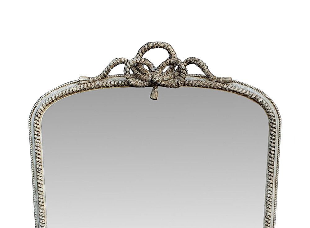 A Gorgeous 19th Century Overmantle Mirror Restored In A Distressed Paint Finish photo furniture