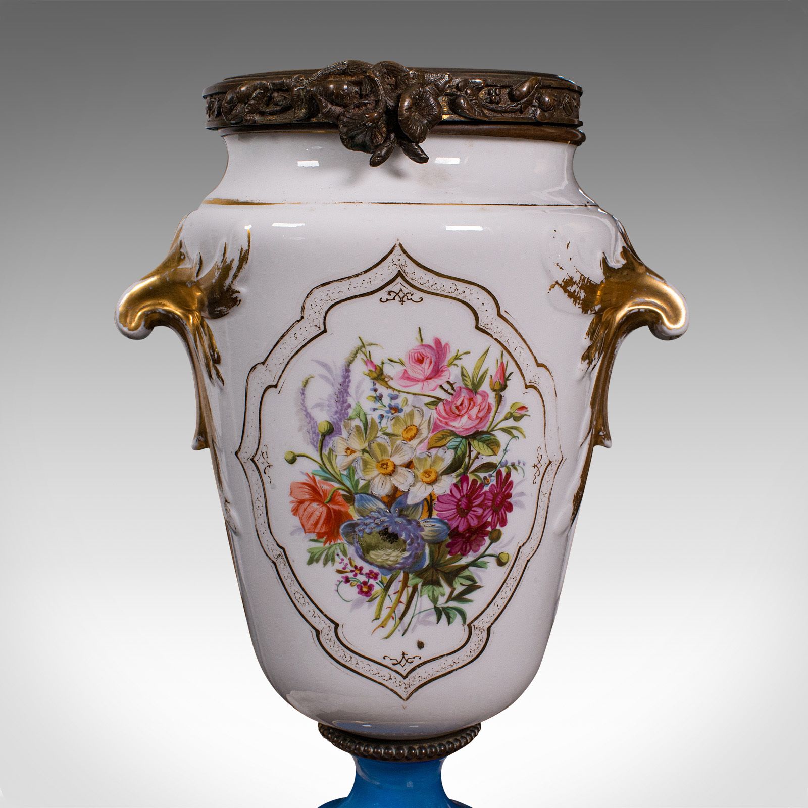 Antique Decorative Jardiniere, French, Ceramic, Display Planter, Vase photo vintage