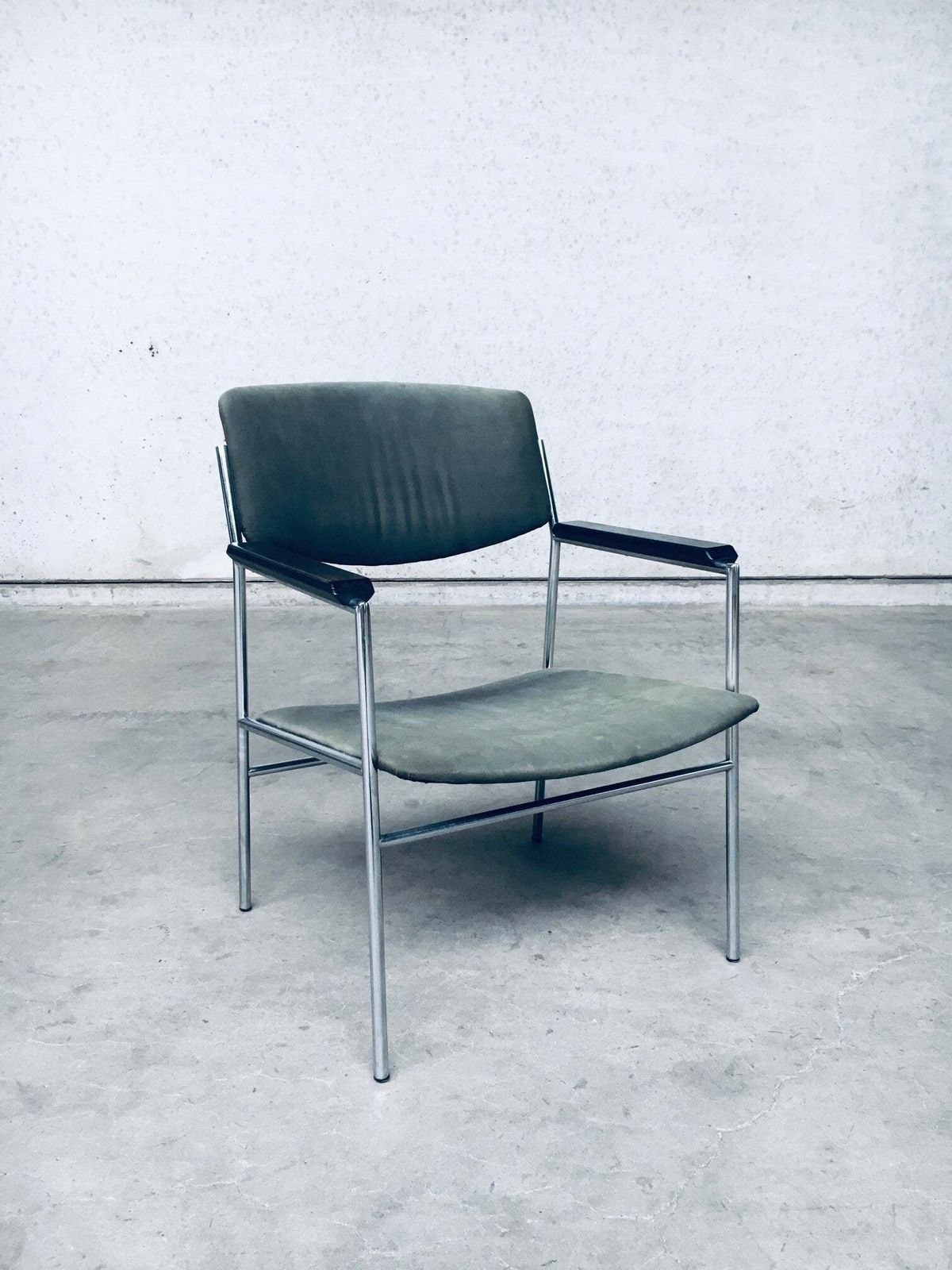 Midcentury Modern Dutch Design Armchair By Gijs Van Der Sluis, Netherlands 1960's