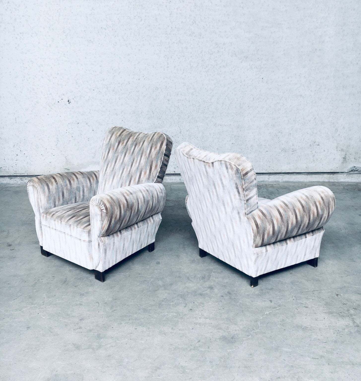 Art Deco Design Lounge Arm Chair Set, Belgium 1940's. photo vintage