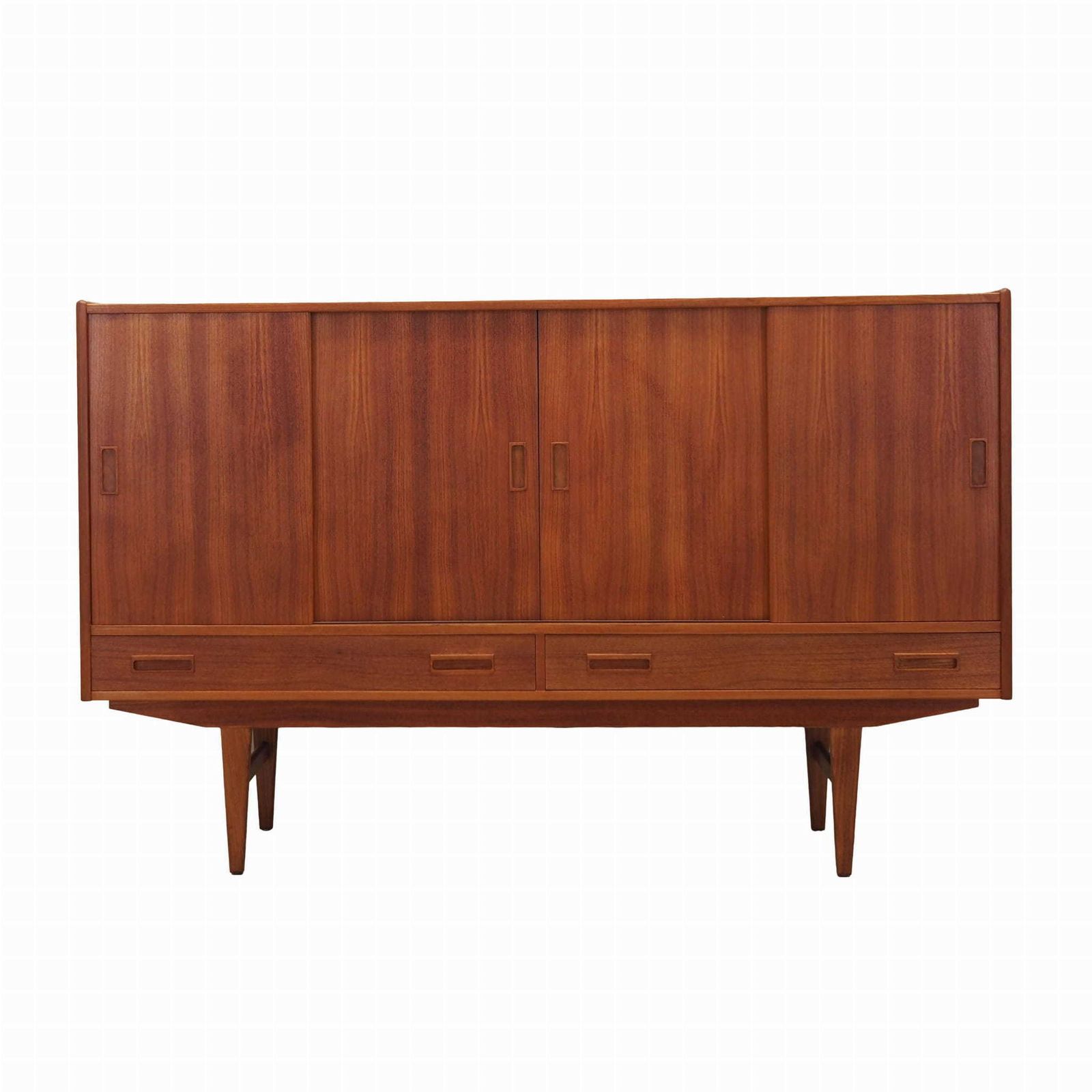 Teak Highboard, Danish Design, 1970s, Manufactured By Børge Dam