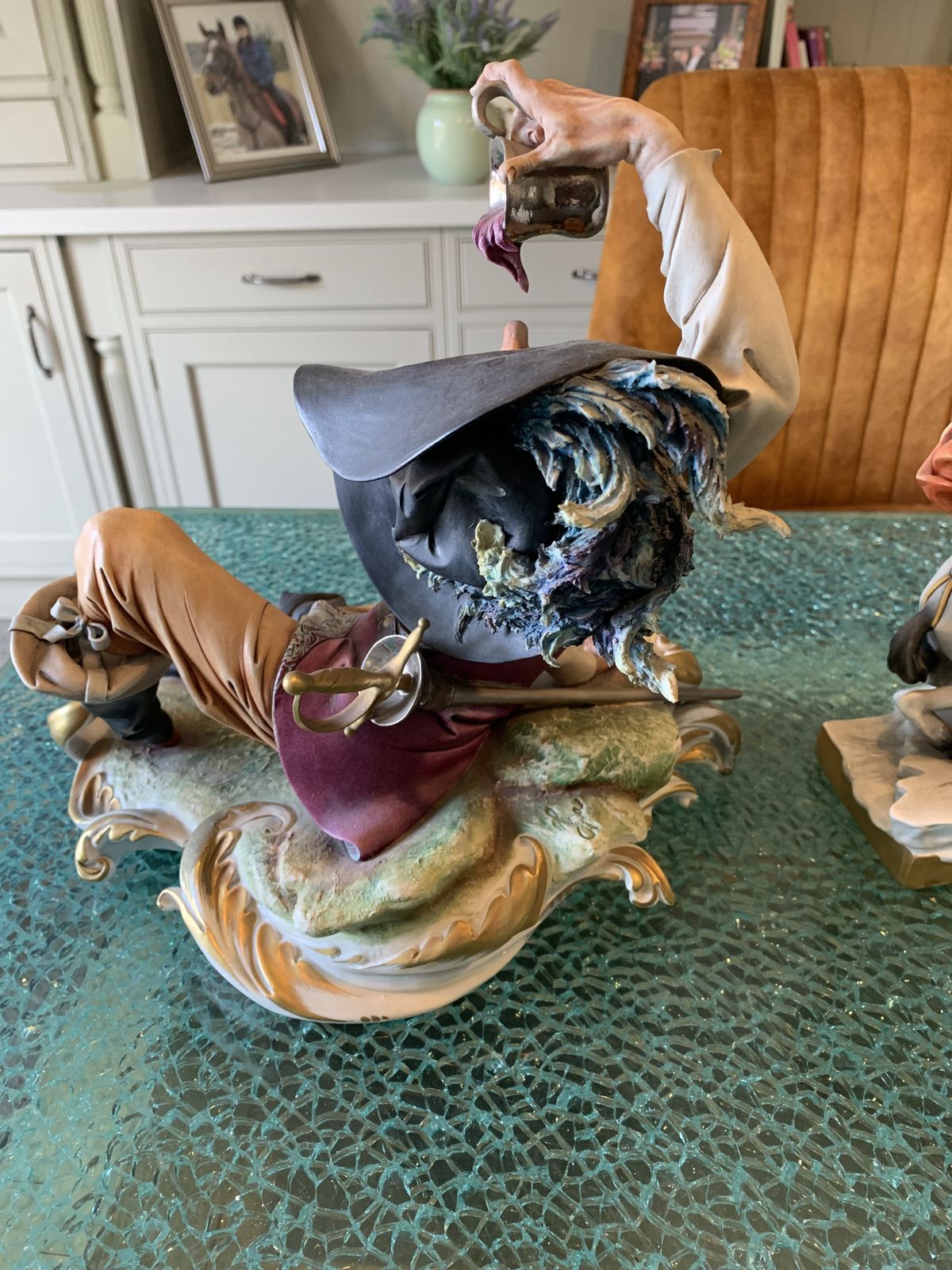 Rare Capodimonte Porcelain Figure Of A Drunken Cavalier photo Home Decor