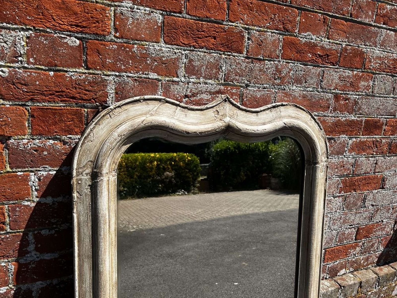 A Wonderful Large Antique French 19th Century Shaped Painted Mirror photo vinterior