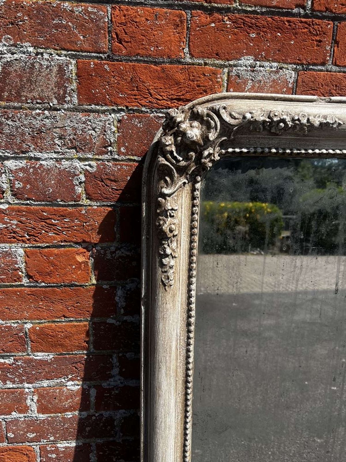 A Delightful Large Antique French 19th C Painted Mirror photo furniture