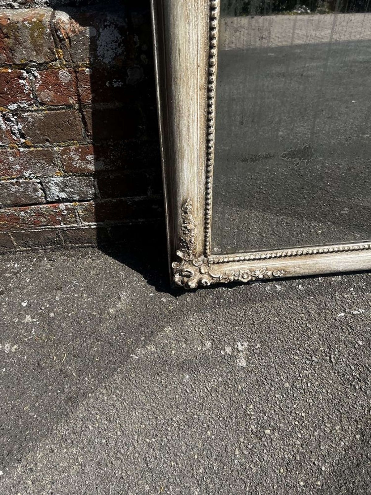 A Delightful Large Antique French 19th C Painted Mirror photo for sale