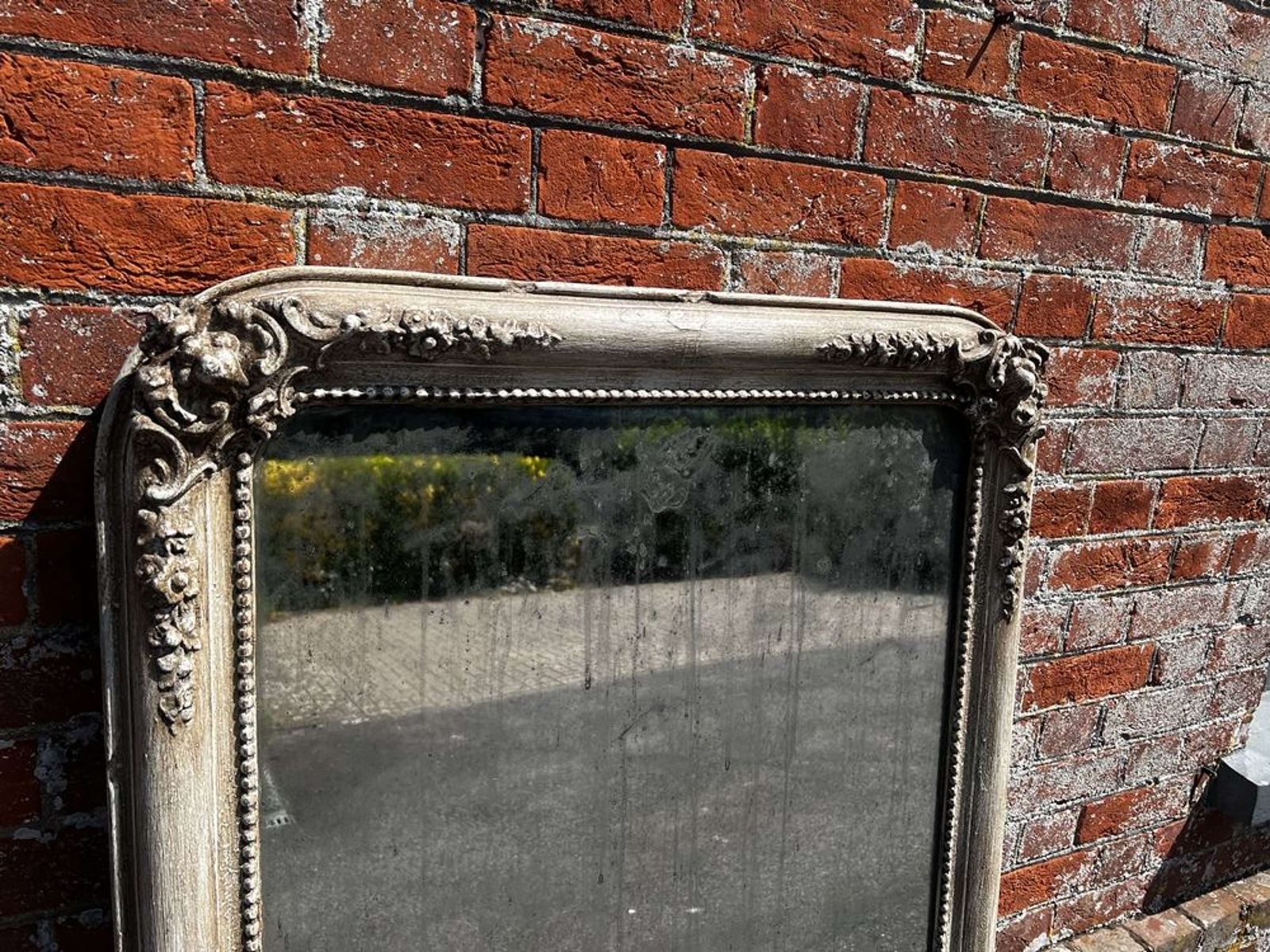 A Delightful Large Antique French 19th C Painted Mirror photo 895.0