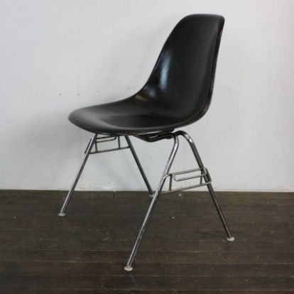 Eames Herman Miller Dss Side Chairs In Elephant Hide Grey / Light Greige / Black / Parchment On Original Stacking Bases photo vintage
