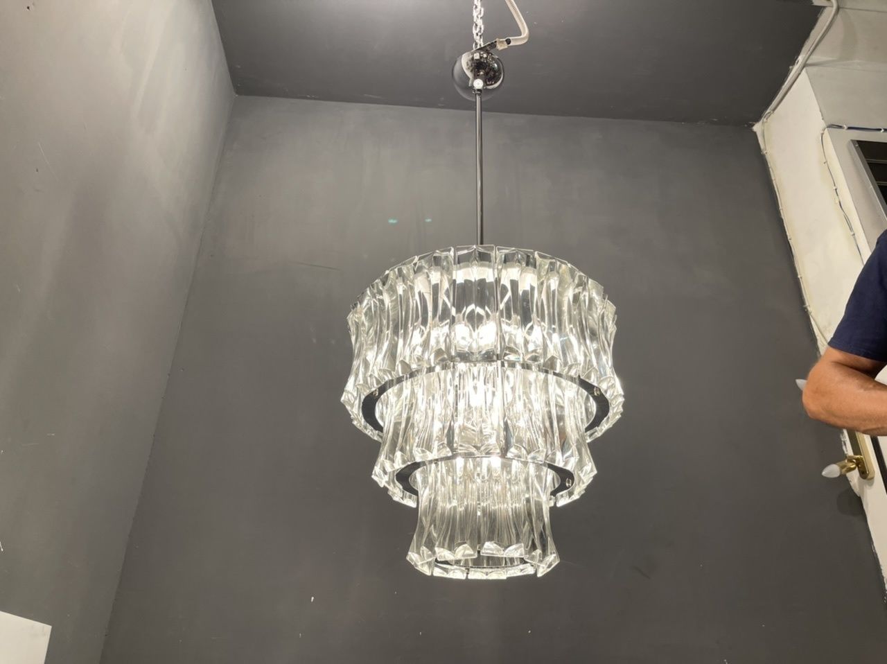 Italian Midcentury Murano Glass Chandelier photo for sale