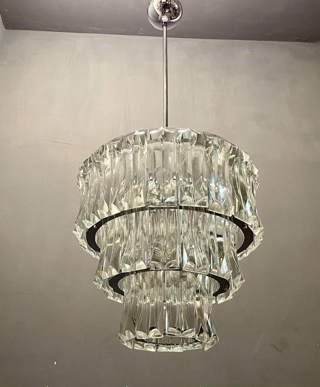 Italian Midcentury Murano Glass Chandelier photo Lighting