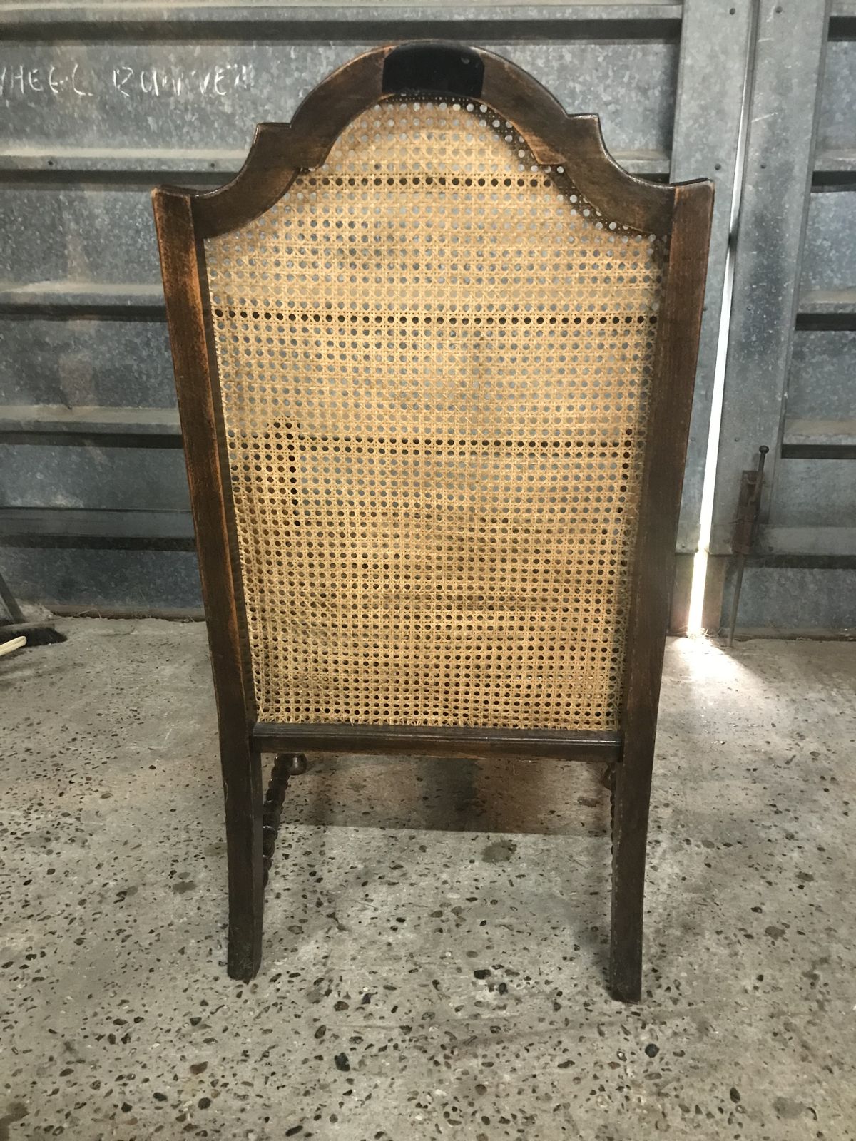 Antique Oak Jacobean Style Bergere Chair photo vintage