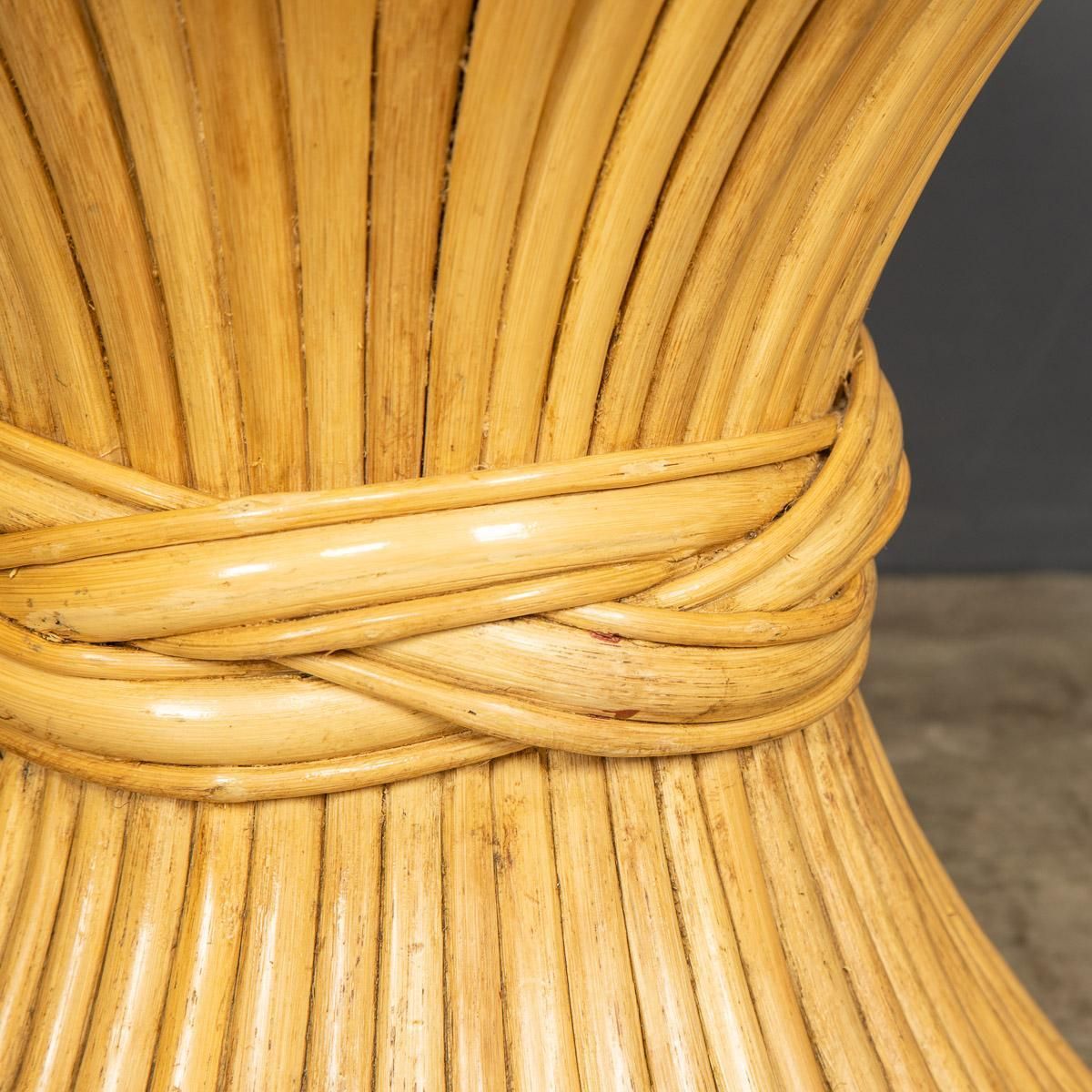 20th Century "Sheaf Of Wheat" Coffee Table By Mcguire, C.1970 photo buy
