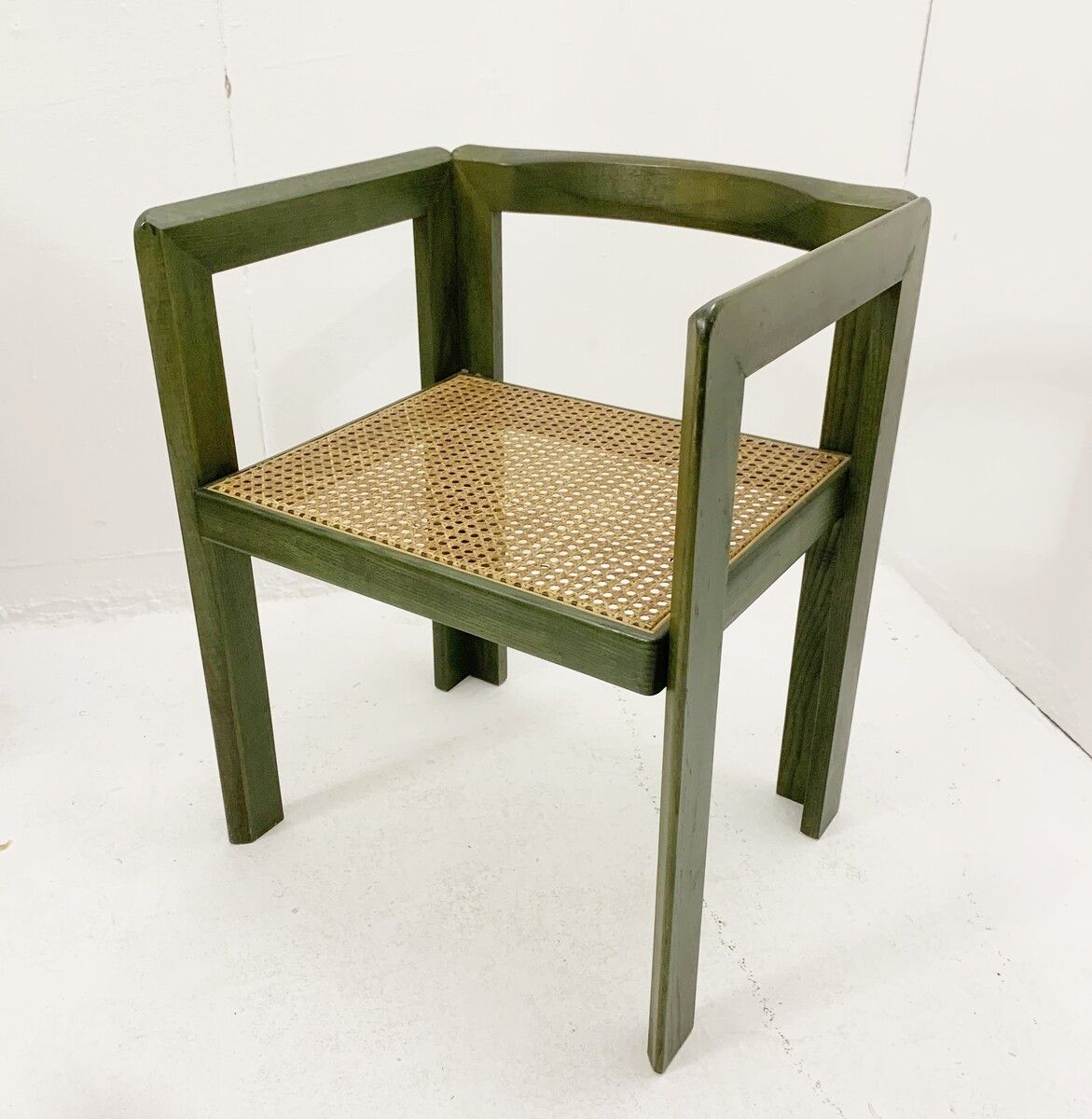 2815.0 Mid Century Modern Green Wooden Desk & Chair By Derk Jan De Vries photo