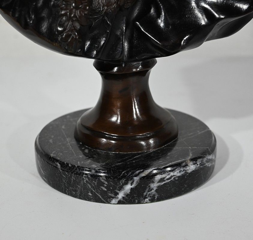 photo vinterior Bronze "The Kiss Given" After Ja. Houdon – Late 19th Century