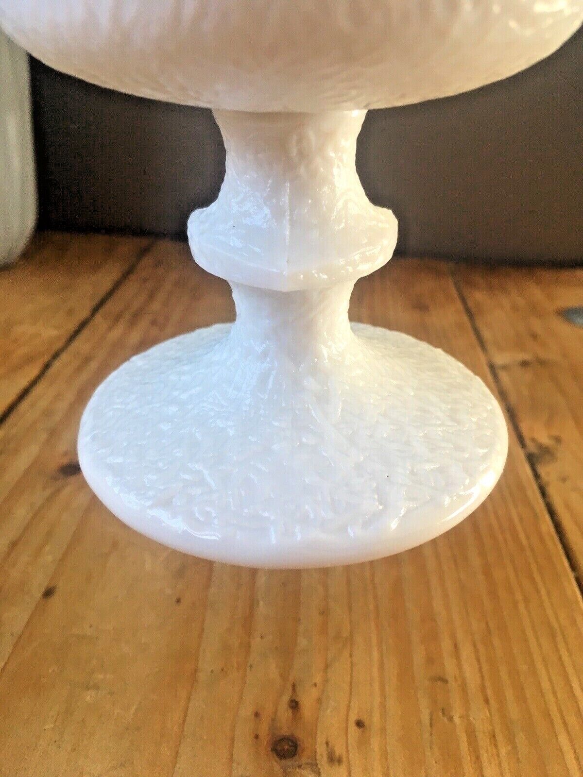 Unusual Milk Glass Goblet Retro Scandi Tribal Design Totem Portmeirion 60's 70's photo vintage