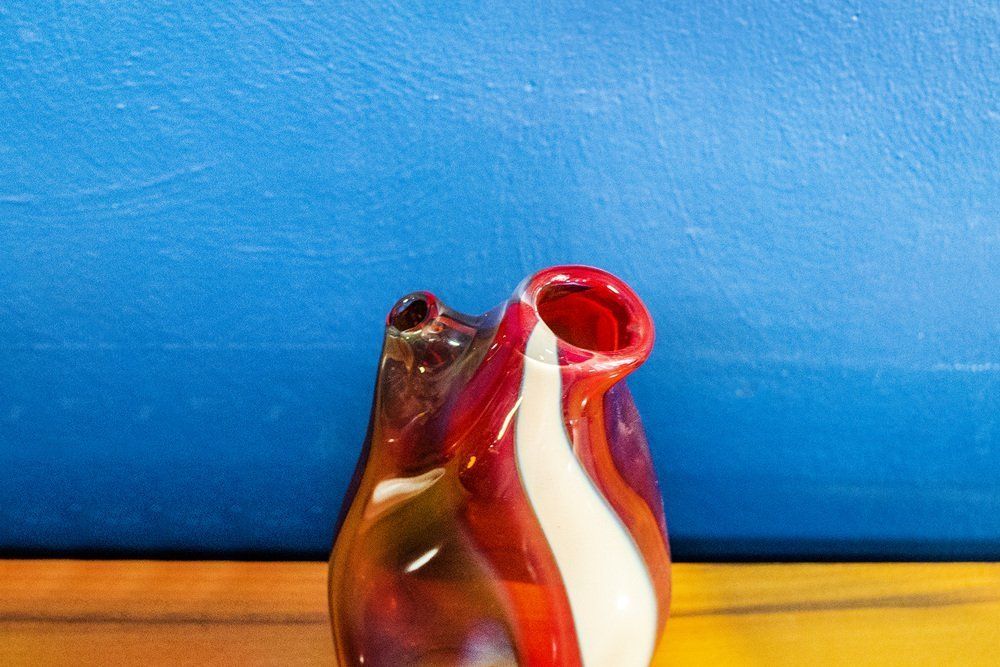 Italian Glass Vase By Gualtiero Casalegno, 1990s photo Home Decor