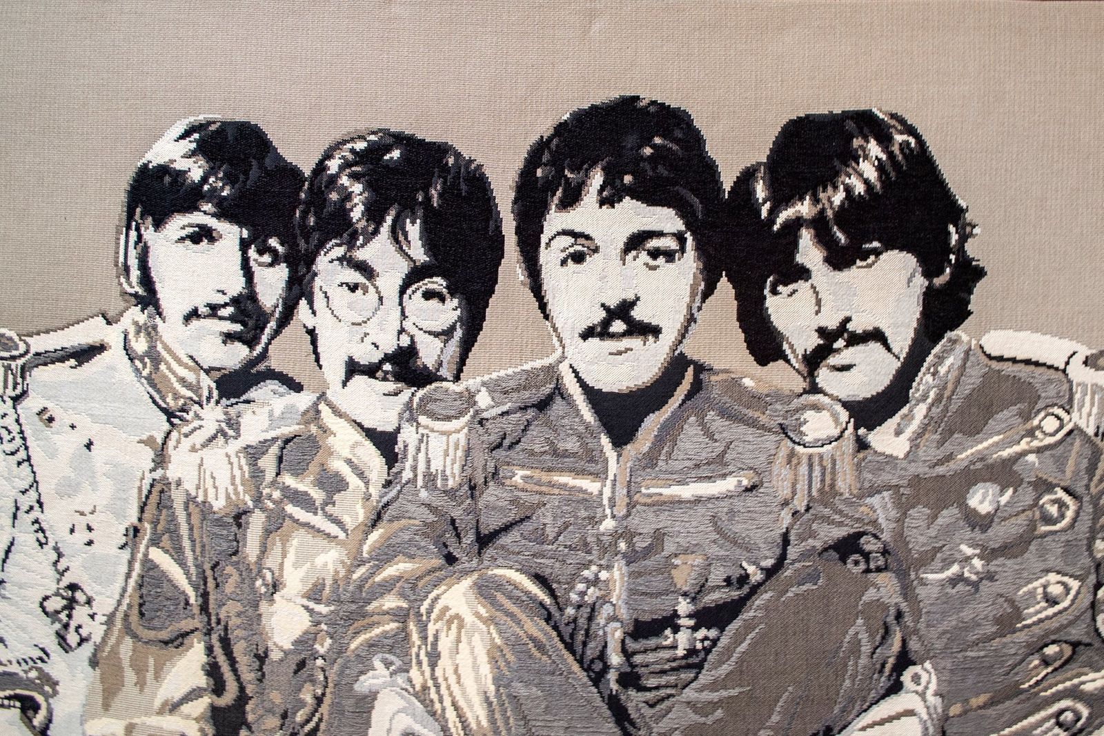 Headboard Embroidered With The Beatles, Italy, 1980s photo for sale