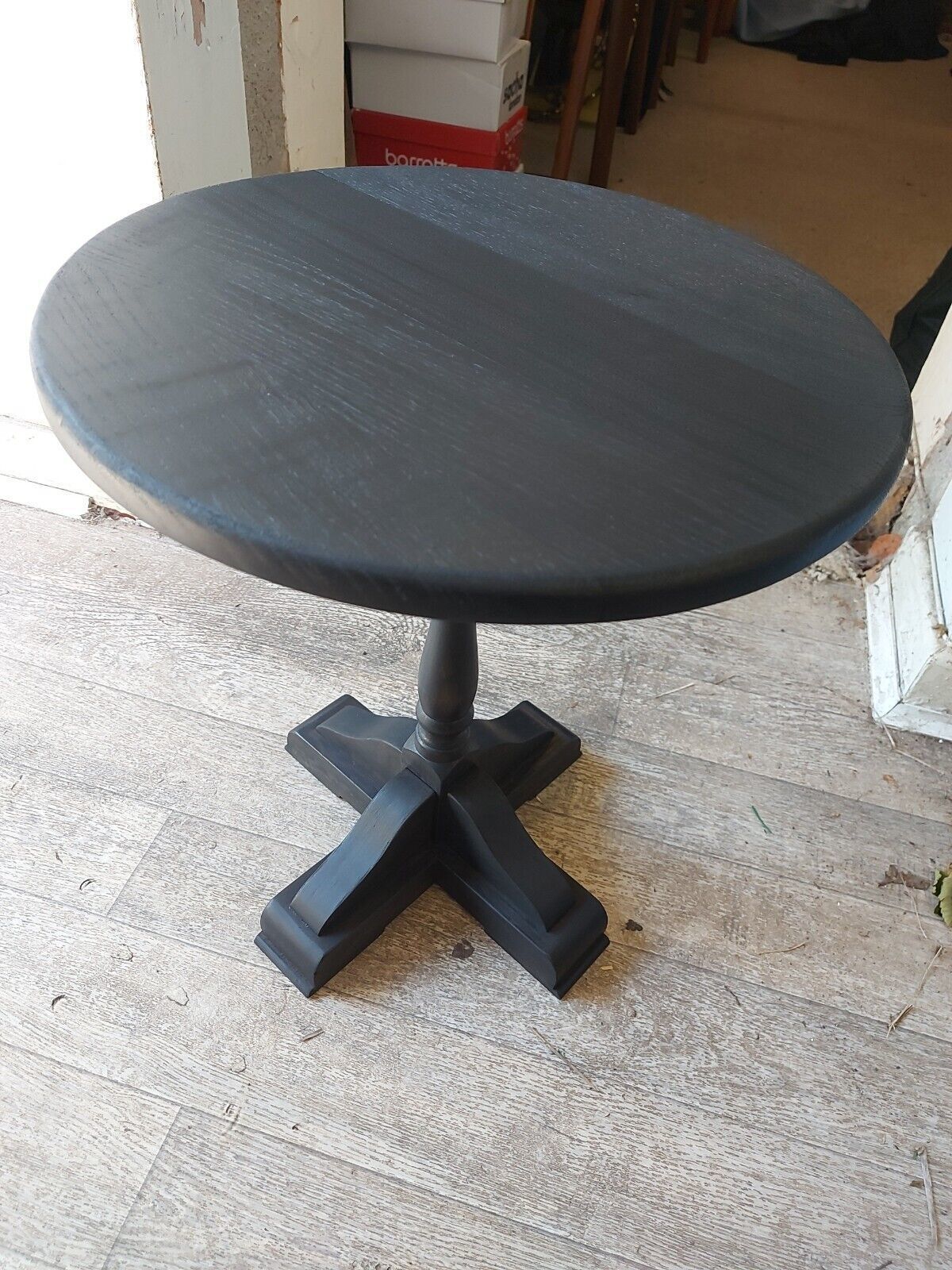 Lovely Matt Black/Ebonised Side/Wine/Lamp Table photo vintage