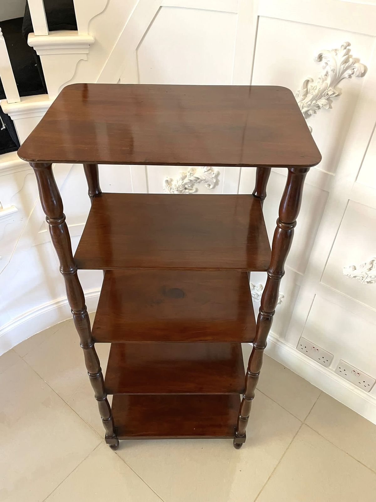Antique Quality William IV Mahogany Freestanding Five Tier Whatnot photo furniture