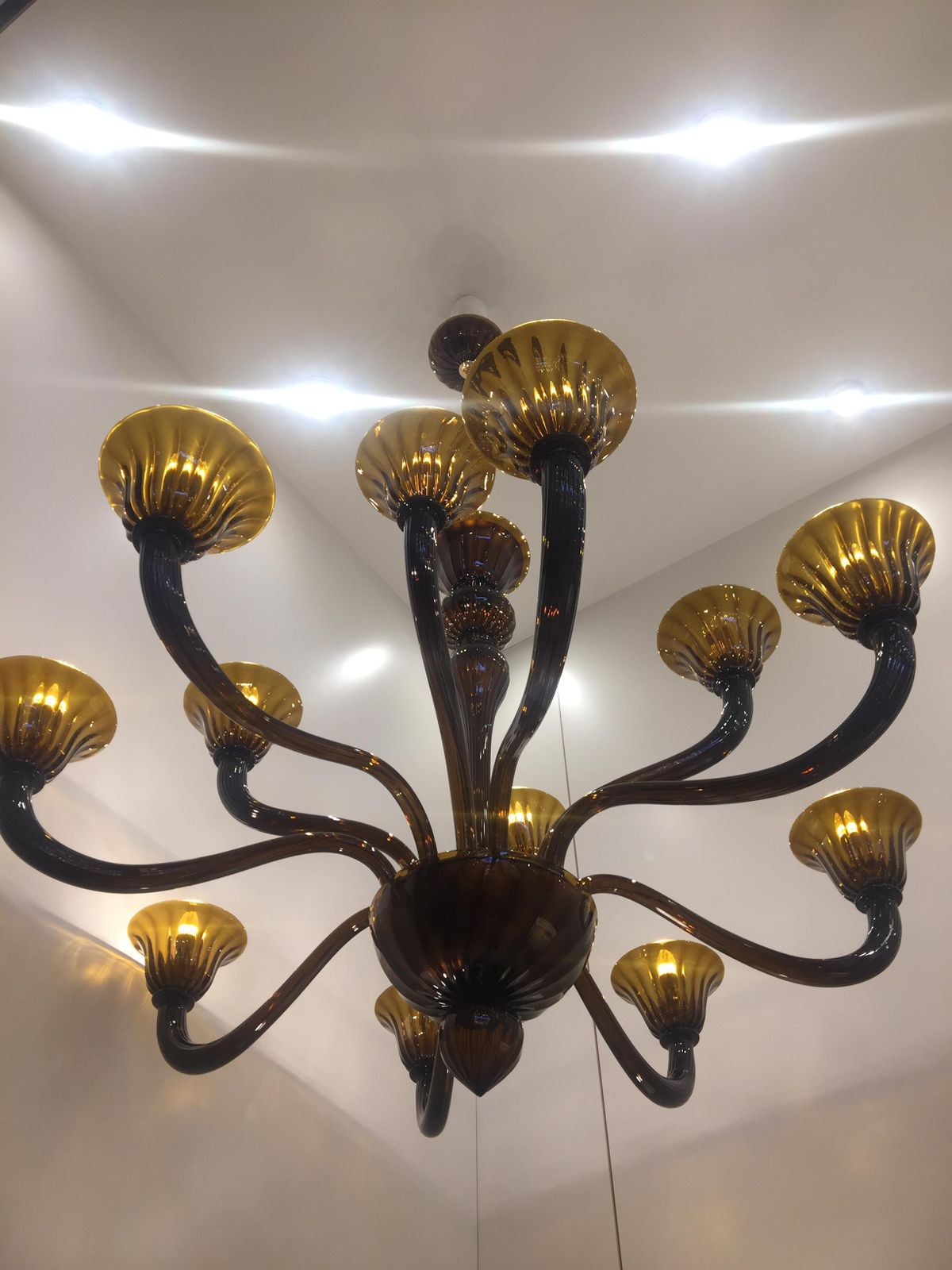Murano Glass Chandelier In Fume Color, Very Rare And Impressive Custom photo furniture