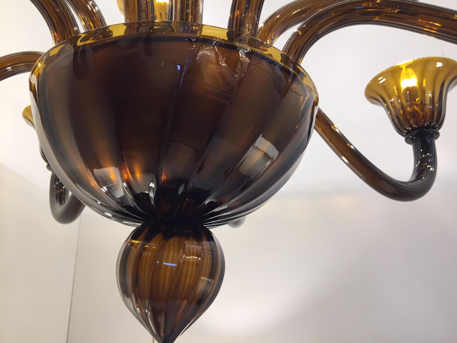 photo for sale Murano Glass Chandelier In Fume Color, Very Rare And Impressive Custom