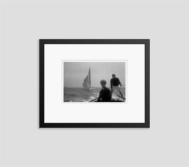 'Sailors On Yacht' 1939 Silver Gelatin Print Framed In Black photo furniture