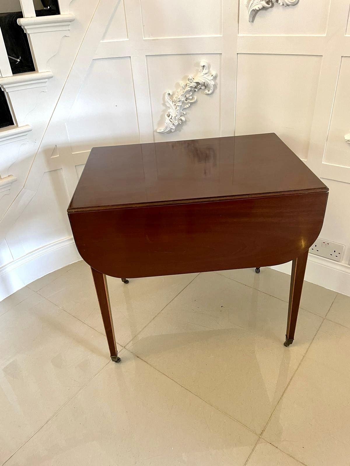 Antique George III Quality Mahogany Inlaid Pembroke Table photo vintage