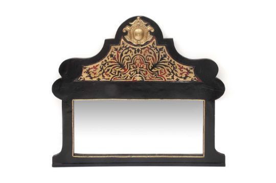 Boulle Style Faux Tortoiseshell & Gilt Mirror
