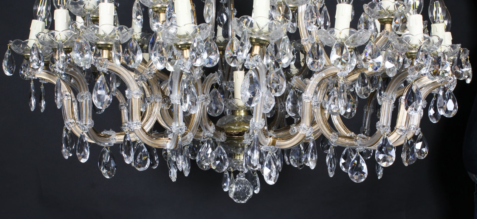 Antique English 41 Light Ballroom Crystal Chandelier C1920 photo Lighting