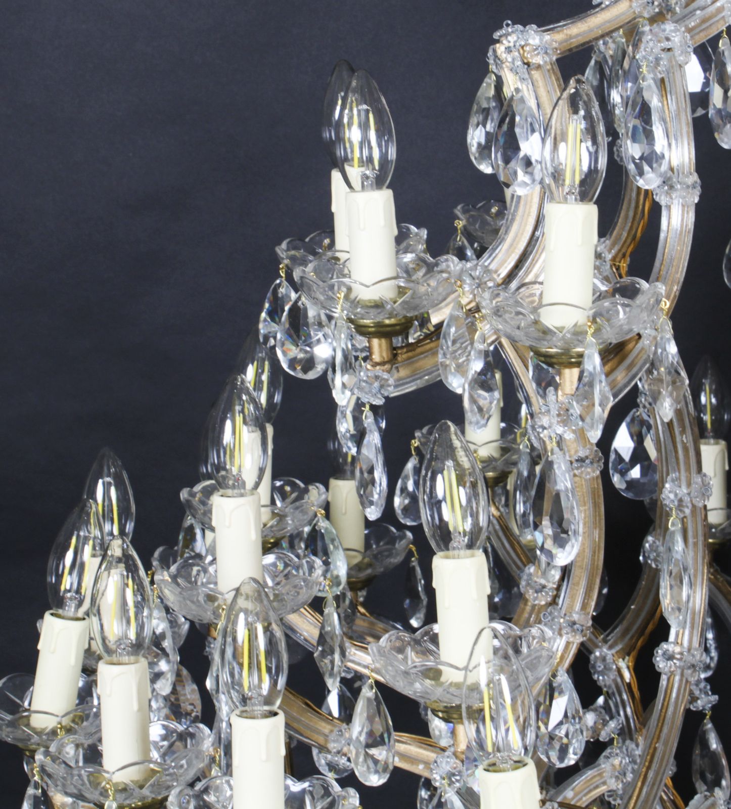Antique English 41 Light Ballroom Crystal Chandelier C1920 photo vintage