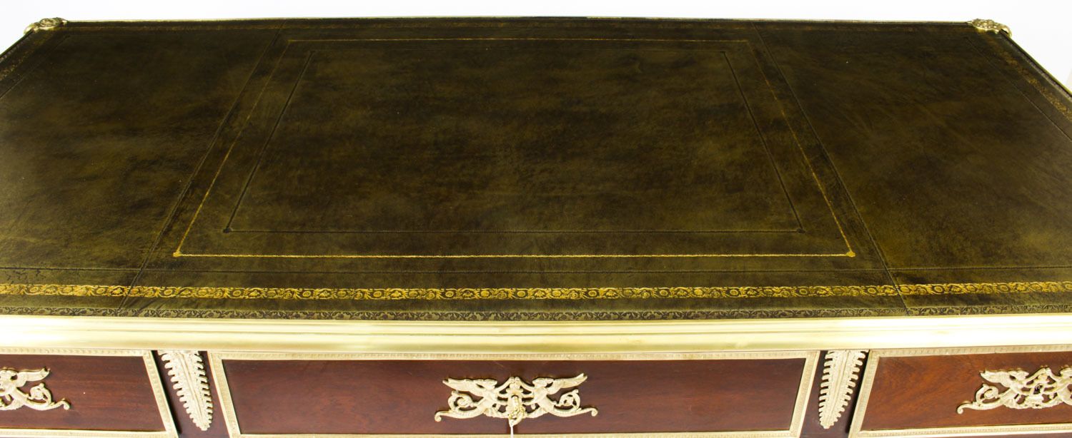 Antique Monumental French Empire Bureau Plat Desk 19th C photo for sale