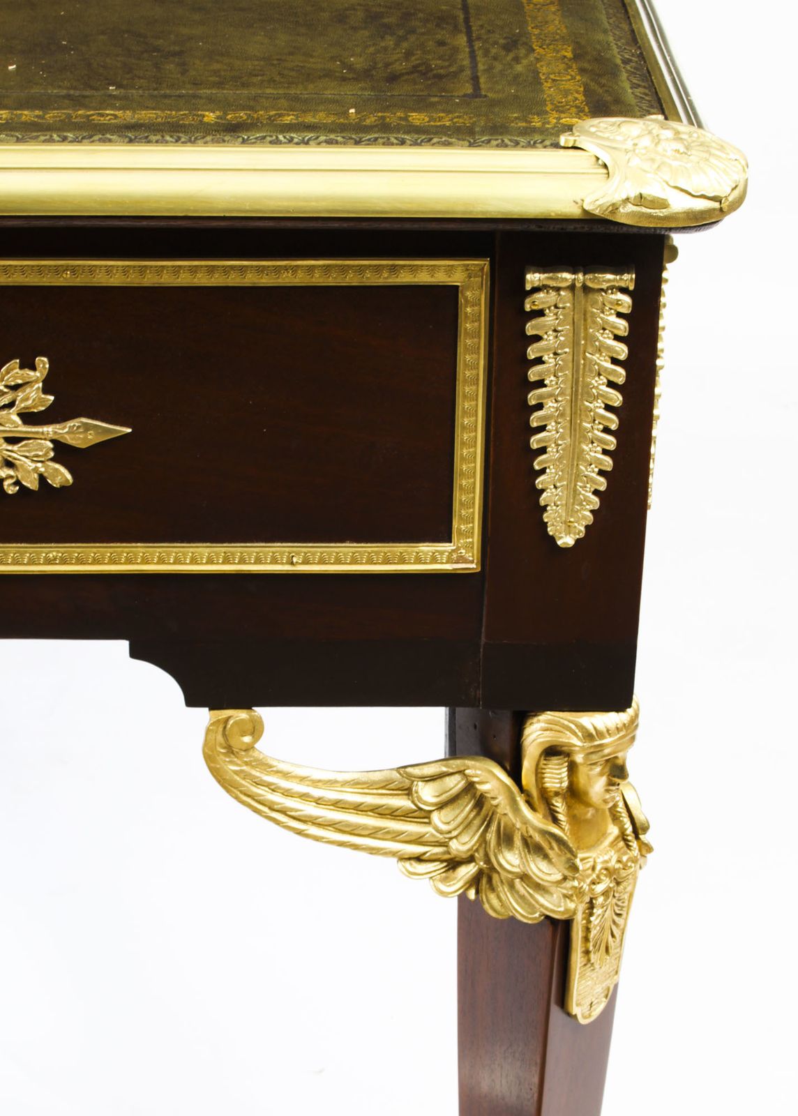 Antique Monumental French Empire Bureau Plat Desk 19th C photo buy