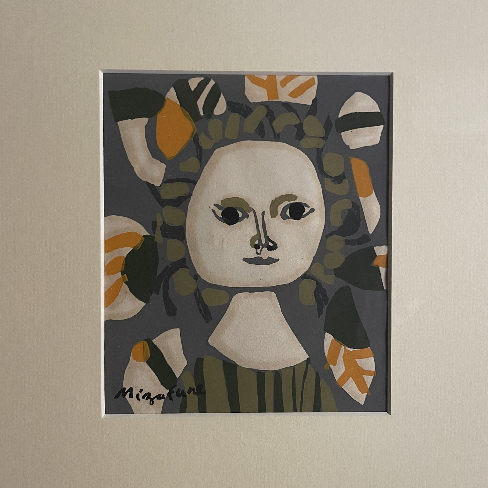 Rokushu Mizufune Original Japanese Woodblock Print. C.1950s. photo furniture
