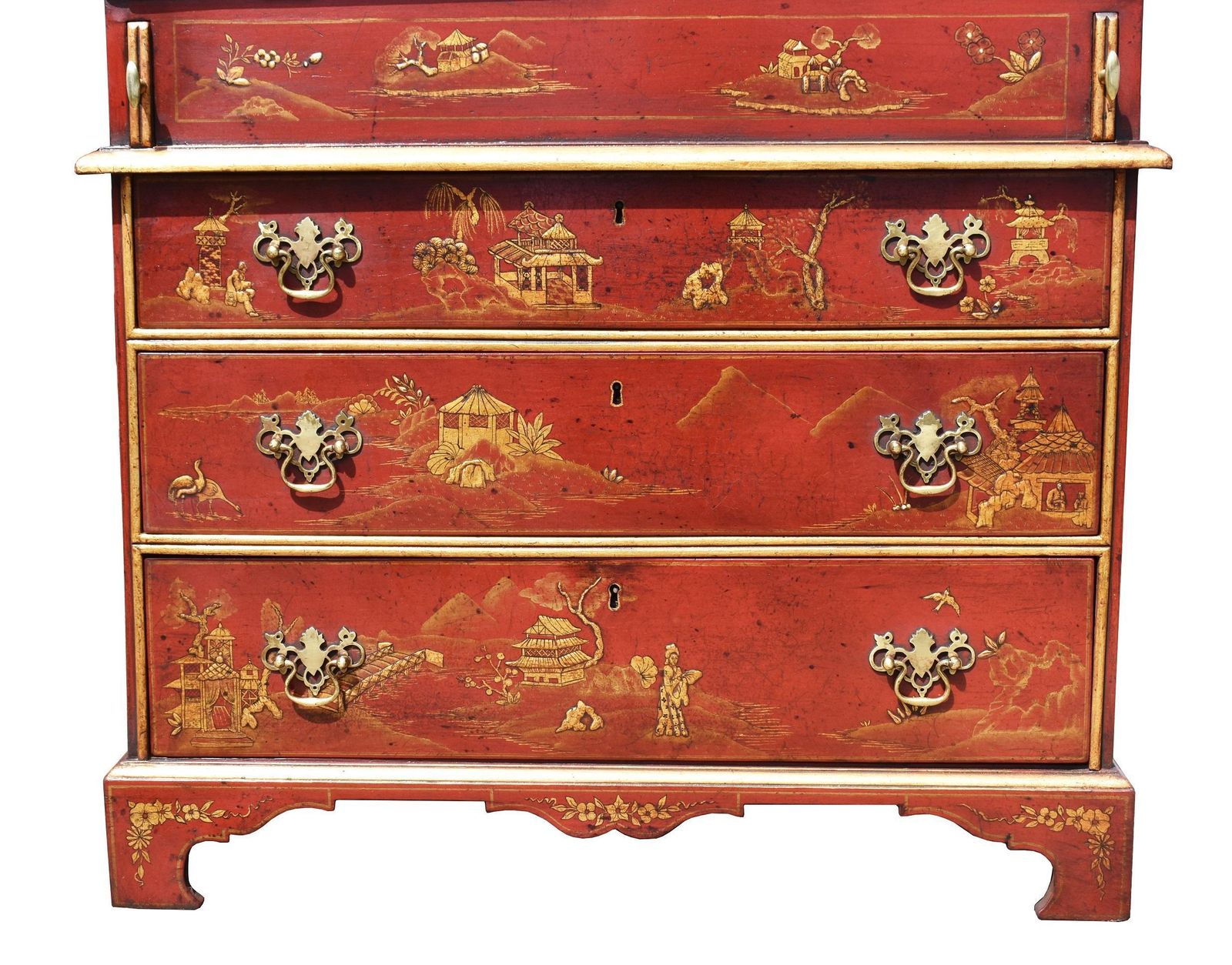 18th Century Lacquer And Gilt Chinoiserie Bureau Bookcase photo buy