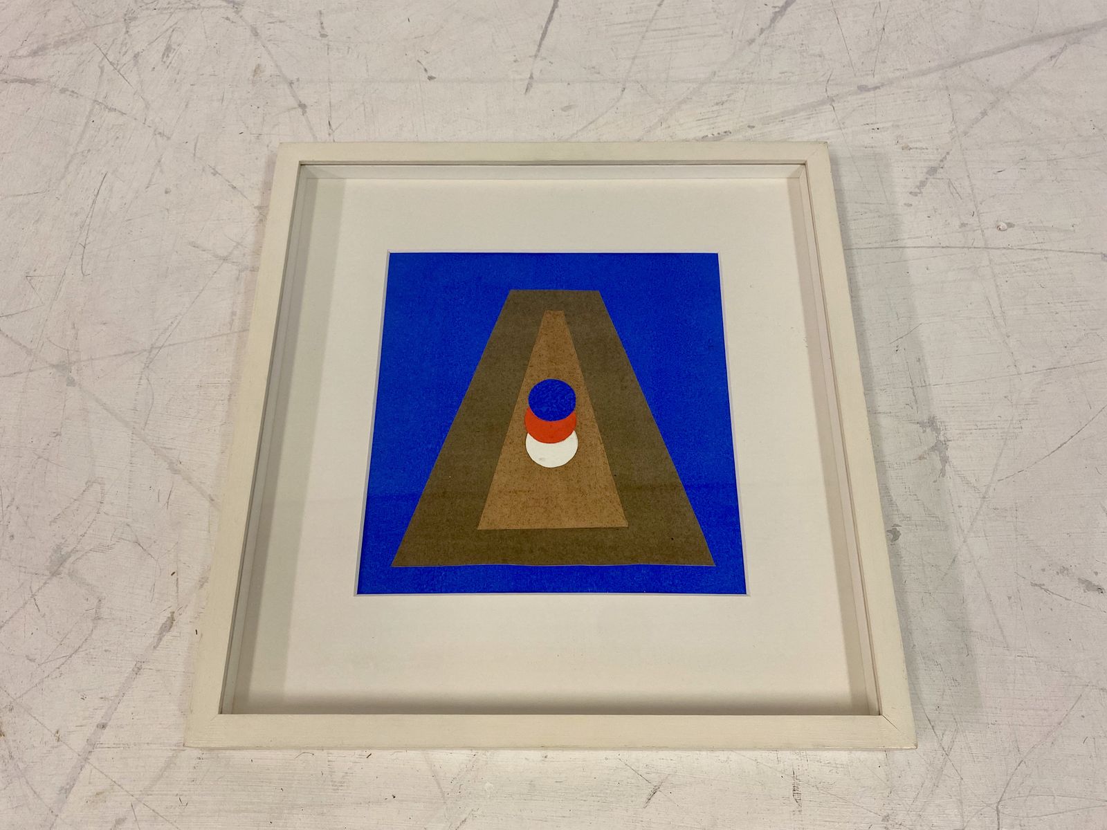 'Pyramide Im Blau' Collage And Gouache By Italo Valenti photo for sale