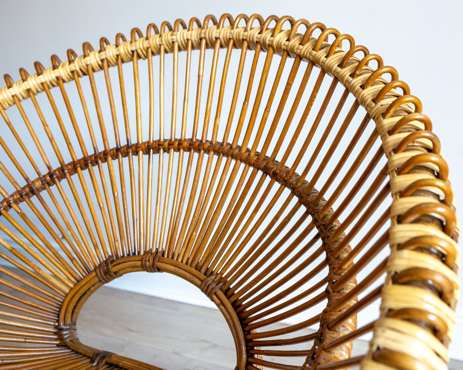 photo furniture Franco Albini And Janine Abraham & Dirk Jan Rol Sunburst Chair & Lobster Pot Ottoman Footstool 1950s Mcm