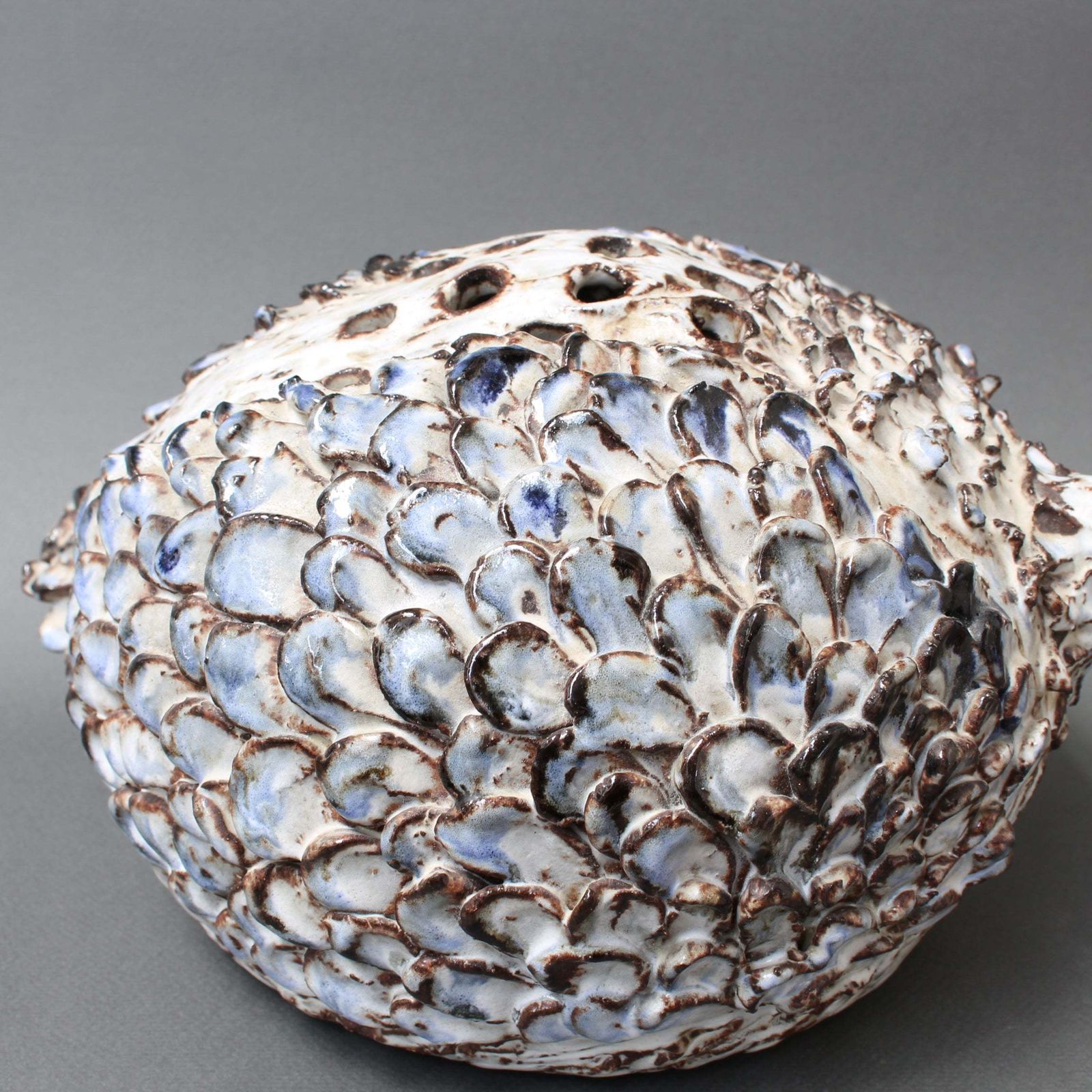 photo vinterior Vintage French Ceramic Bird Flower Vase By Albert Thiry (Circa 1970s)
