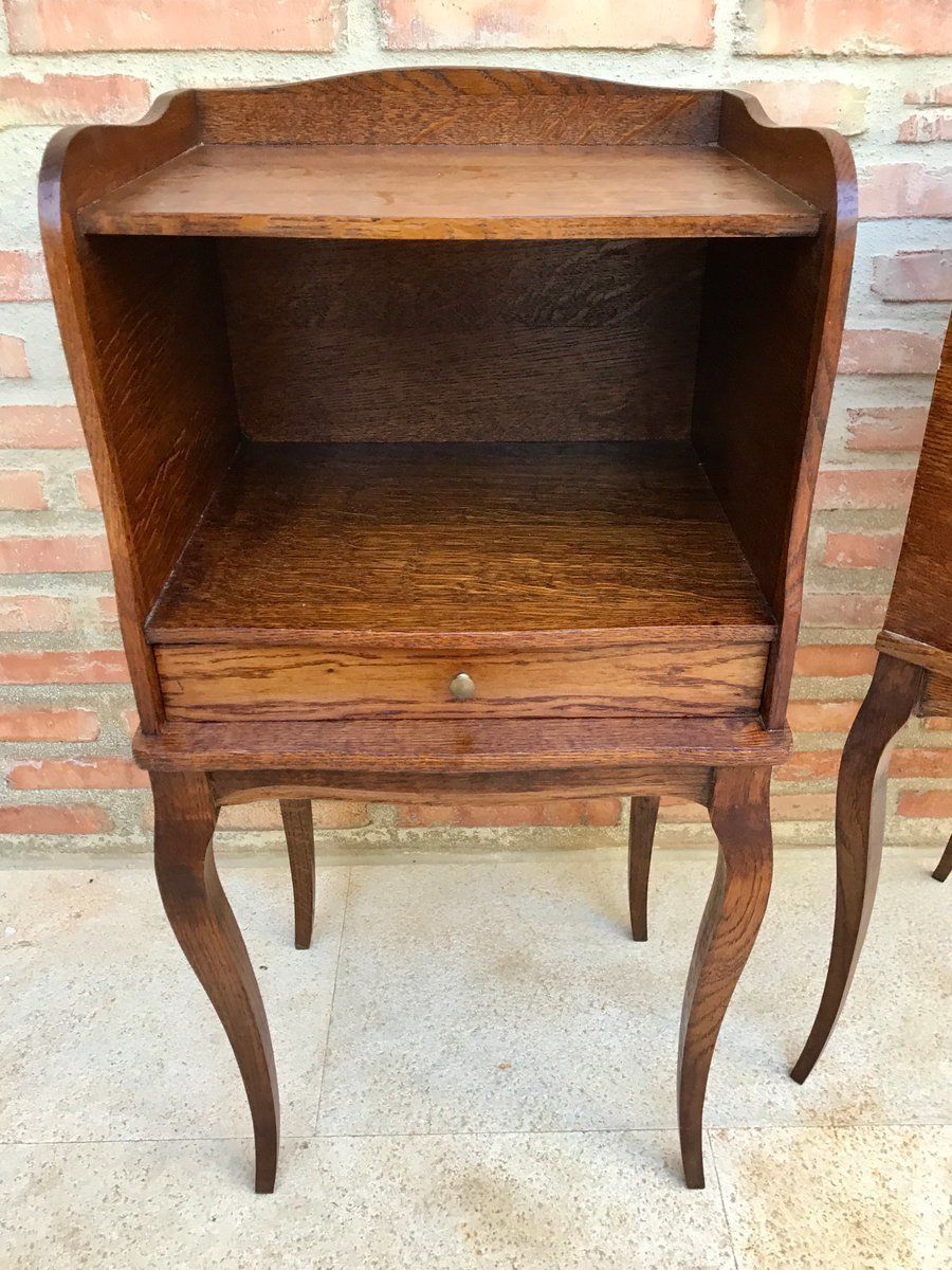 French Louis XV Style Nightstands In Walnut With Drawer And Open Self, 1960s, Set Of 2 photo 1974.0