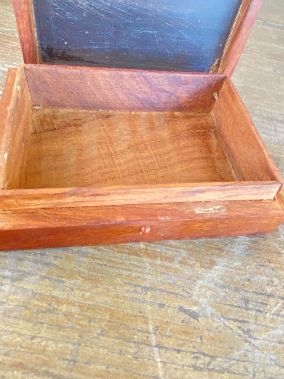 Decorative And Jewelry Box In Wood With Brass Geometrical Inlays France 1970 photo vinterior