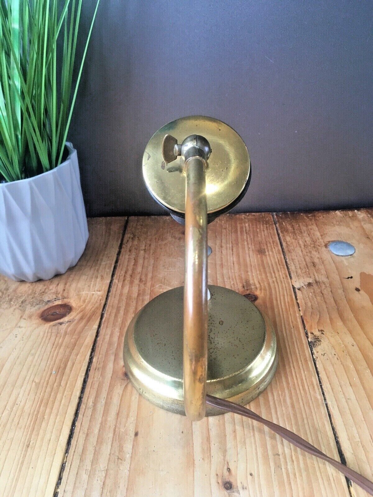 Art Deco Articulated European Brass Plated Push Switch Bedside Table / Desk Lamp photo furniture
