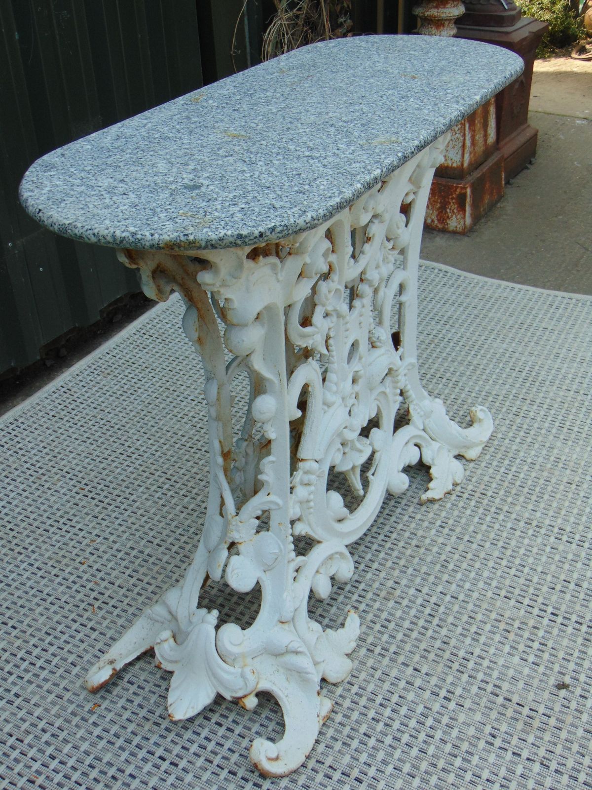Victorian Cast Iron Marble Topped Table photo 1645.0