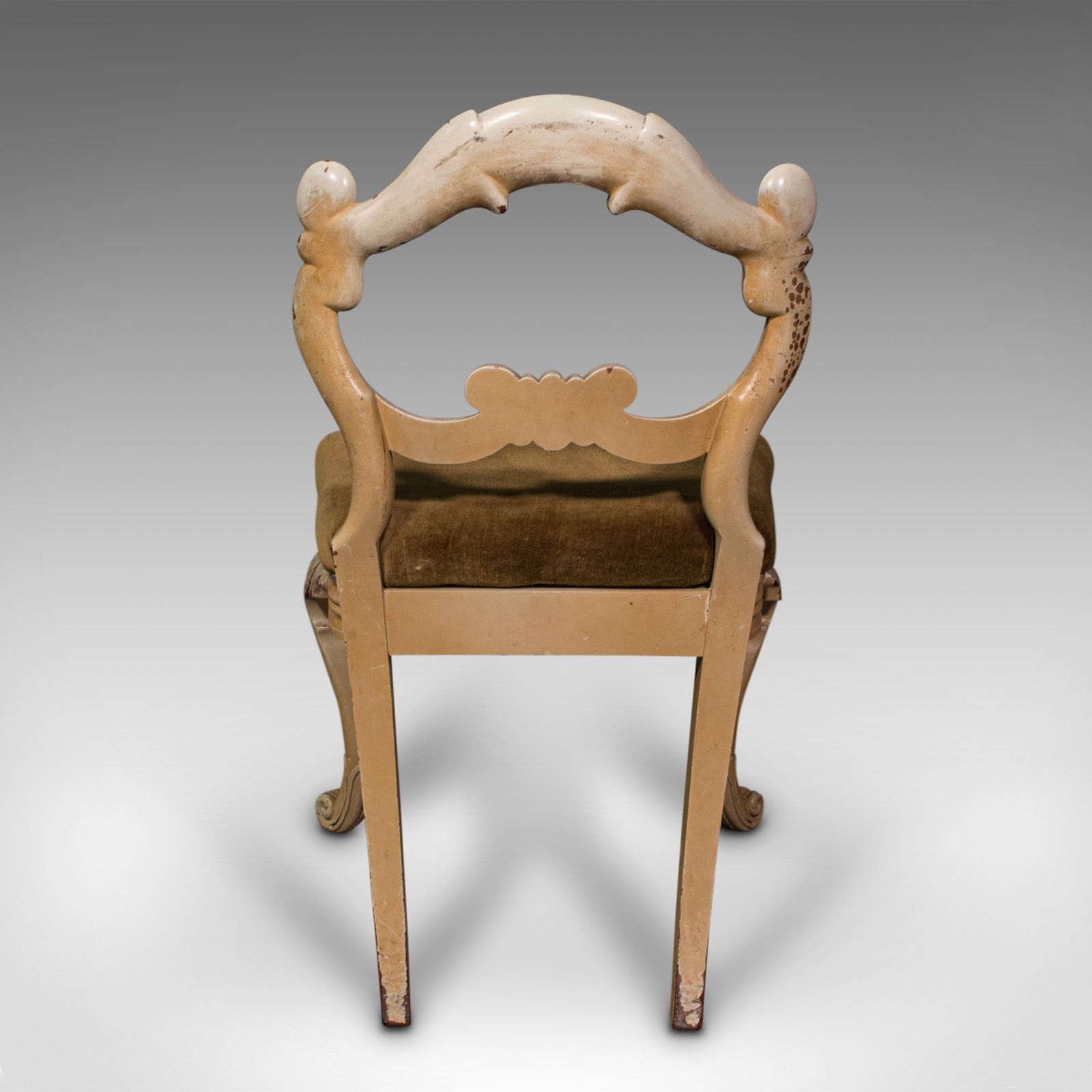 1495.0 Pair Of Antique Side Chairs, French, Painted, Hall, Occasional Seat photo