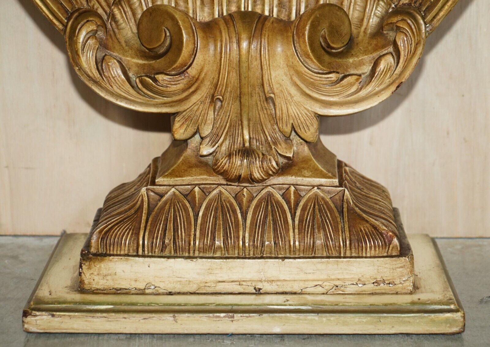 photo furniture After Groult Mid Century Circa 1960's Gilt Plaster Sea Clamp Shell Console Table