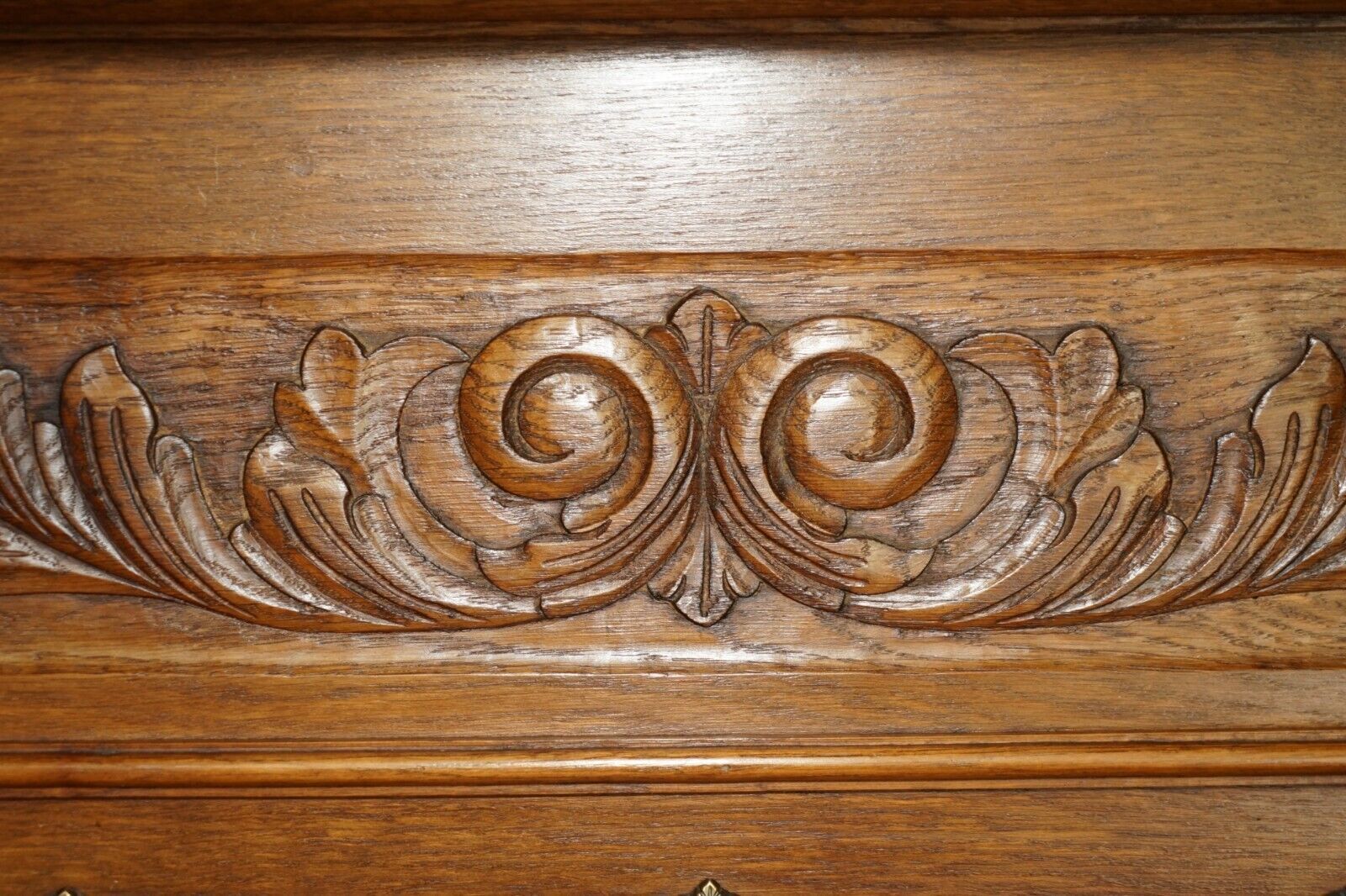 Lovely Dutch Heavily Carved Oak Coat Hat Scarf Wall Rack Hanger Romantic Hooks photo vintage