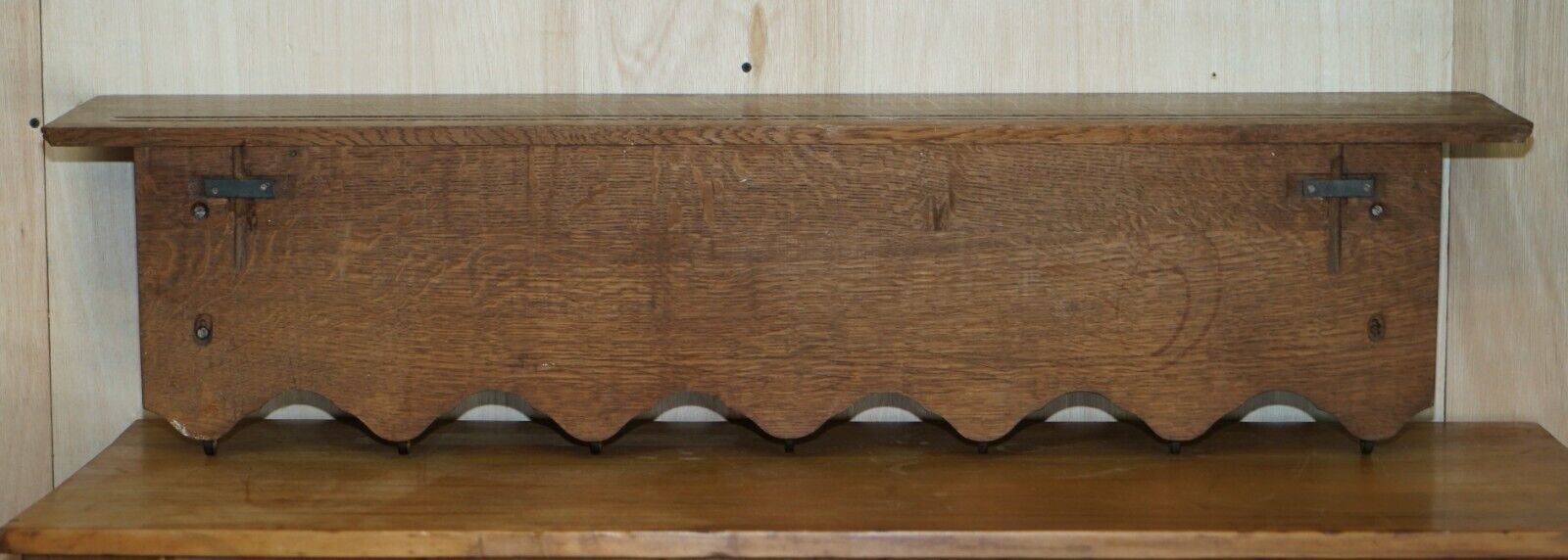 photo for sale Fine Dutch Heavily Carved Oak Coat Hat Scarf Wall Rack Hanger Romantic Hooks