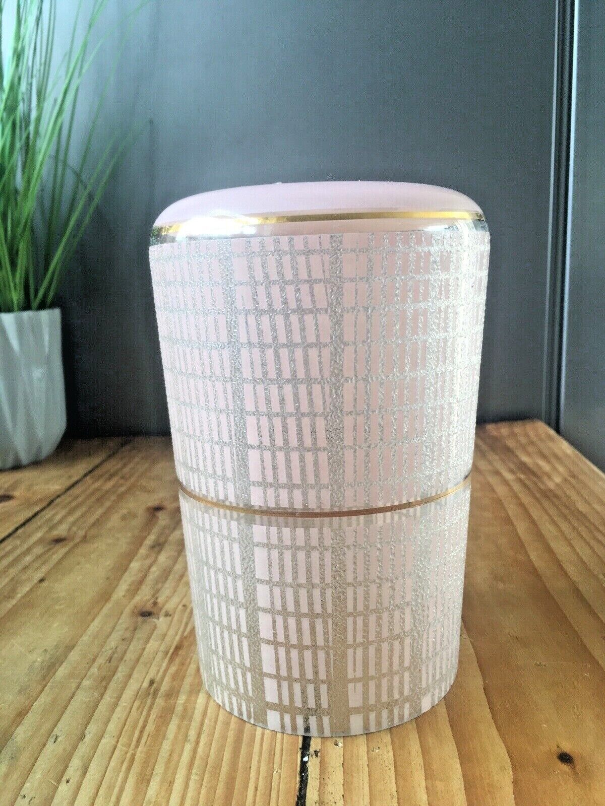 Art Deco Style Pink Crosshatch Mesh Banded Light Lamp Shade Vintage Retro 70's photo 65.0
