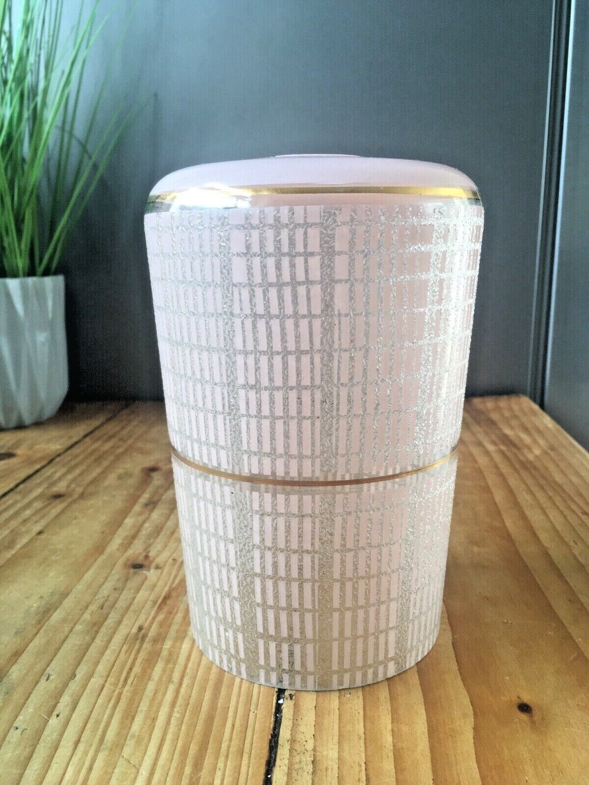 Art Deco Style Pink Crosshatch Mesh Banded Light Lamp Shade Vintage Retro 70's photo vinterior